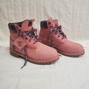 Timberland Premium Boots - Medium Pink - Boys Size 5 (A27AB)